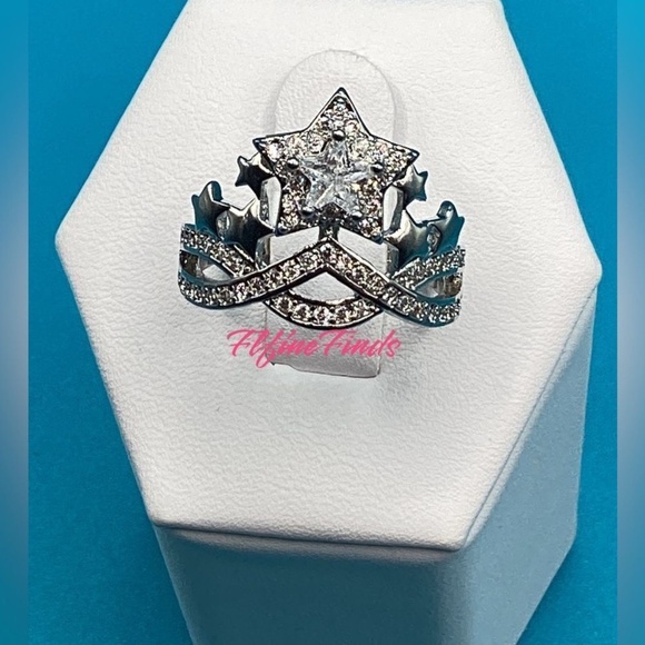 ⭐️Sterling Silver Shooting Star CZ Diamond Shooting Star Ring - Picture 6 of 13